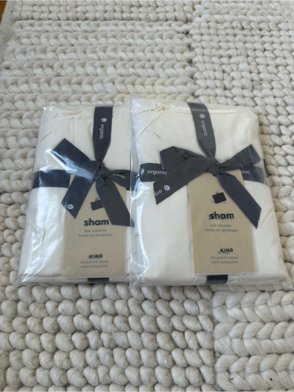 West elm Organic washed cotton precale shams - ivory - set of two